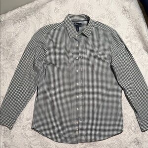 GAP Men's Green/White Checkered Button Down Shirt
